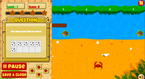 Marine Math fun math game to practice kindergarten math on LoonyLearn